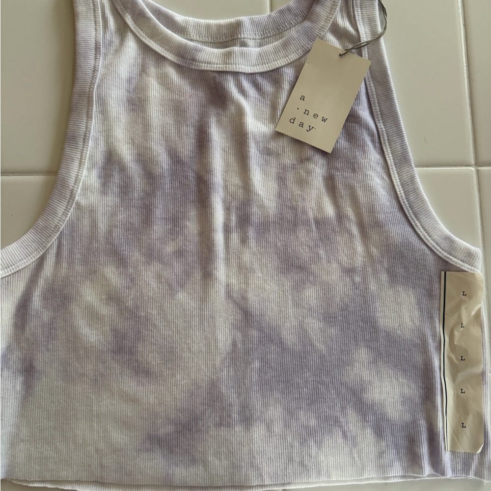 A New Day Lavender Tie-Dye Crop Top